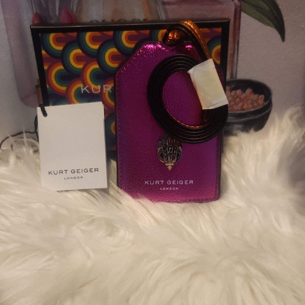 Kurt Geiger Metallic Pink Card Holder